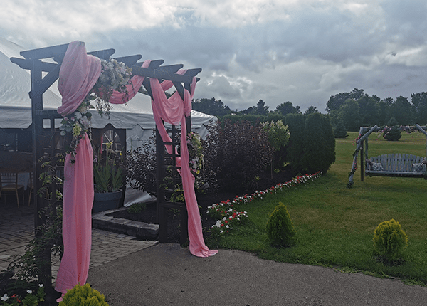 pink wedding canopy