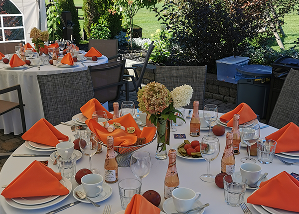 orange place settings